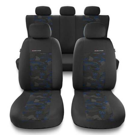 Universele autohoezen voor Seat Leon I, II, III (1999-2019) - autostoelhoezen - autostoelbeschermer set - Auto-Dekor - Elegance - blauw