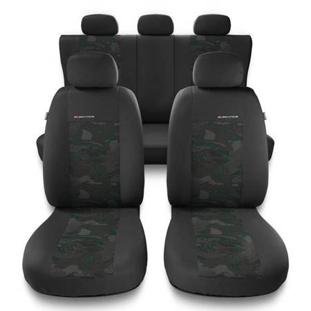 Universele autohoezen voor Seat Leon I, II, III (1999-2019) - autostoelhoezen - autostoelbeschermer set - Auto-Dekor - Elegance - groen