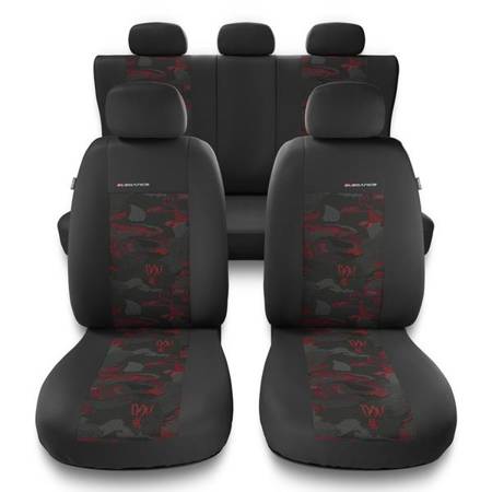 Universele autohoezen voor Seat Leon I, II, III (1999-2019) - autostoelhoezen - autostoelbeschermer set - Auto-Dekor - Elegance - rood