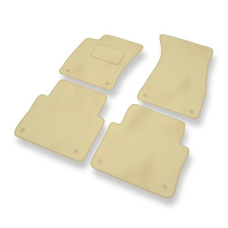 Velours automatten voor Audi A8 II D3 (verkorte versie) (2002-2010) - vloermatten - mattenset - DGS Autodywan - beige