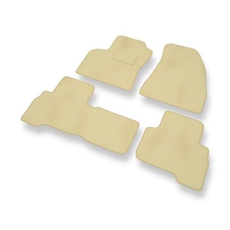 Velours automatten voor Citroen Nemo (2008-2015) - vloermatten - mattenset - DGS Autodywan - beige