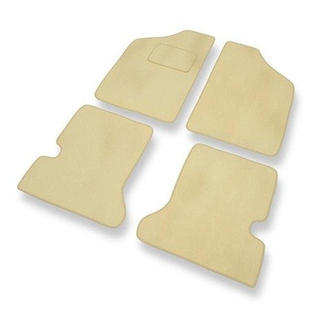 Velours automatten voor Fiat Cinquecento (1990-1998) - vloermatten - mattenset - DGS Autodywan - beige