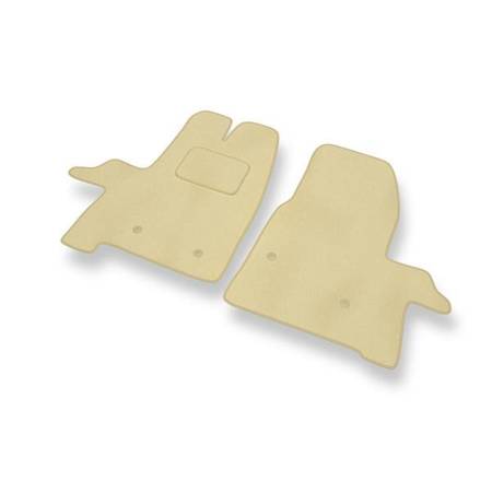 Velours automatten voor Ford Transit VIII (2013-....) - vloermatten - mattenset - DGS Autodywan - beige