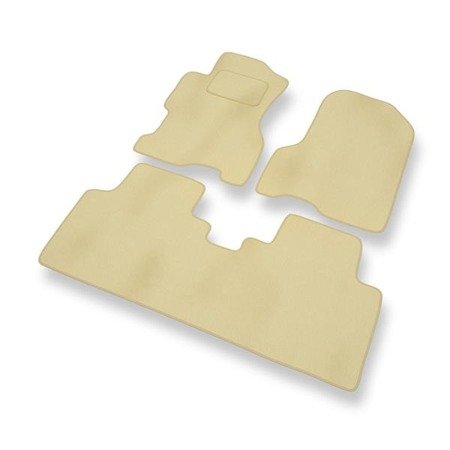 Velours automatten voor Honda Civic VII (5 deuren) (2001-2005) - vloermatten - mattenset - DGS Autodywan - beige