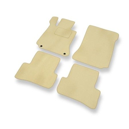 Velours automatten voor Mercedes-Benz C Klas W204 (2007-2014) - vloermatten - mattenset - DGS Autodywan - beige