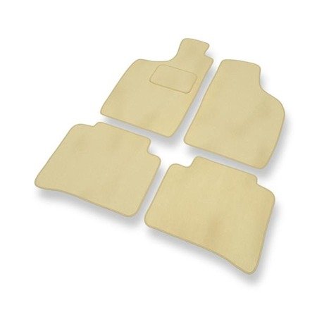 Velours automatten voor Nissan Navara D22 (1997-2005) - vloermatten - mattenset - DGS Autodywan - beige