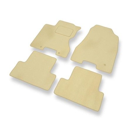 Velours automatten voor Nissan X-trail II (2007-2013) - vloermatten - mattenset - DGS Autodywan - beige