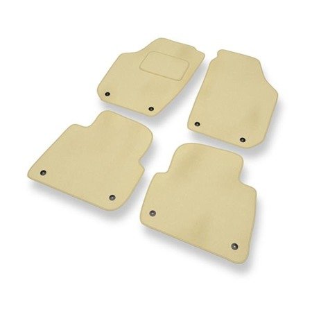 Velours automatten voor Skoda Roomster I (2006-2015) - vloermatten - mattenset - DGS Autodywan - beige