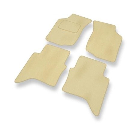 Velours automatten voor Toyota Hilux VII (2005-2016) - vloermatten - mattenset - DGS Autodywan - beige