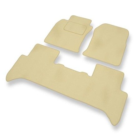 Velours automatten voor Toyota Land Cruiser J120 (2002-....) - vloermatten - mattenset - DGS Autodywan - beige