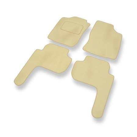 Velours automatten voor Toyota Land Cruiser J90 (5 deuren) (1996-2003) - vloermatten - mattenset - DGS Autodywan - beige