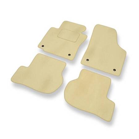 Velours automatten voor Volkswagen Golf V, VI (2003-2012) - vloermatten - mattenset - DGS Autodywan - beige