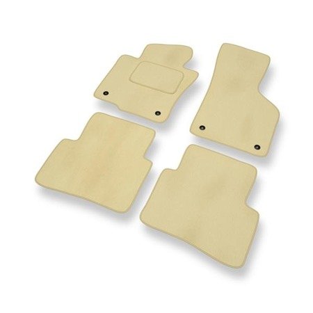 Velours automatten voor Volkswagen Passat B7 (2010-2014) - vloermatten - mattenset - DGS Autodywan - beige