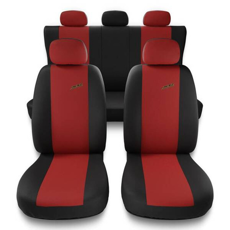 Universele autohoezen voor Citroen C1 I, II (2005-2021) - autostoelhoezen - autostoelbeschermer set - Auto-Dekor - XR - rood