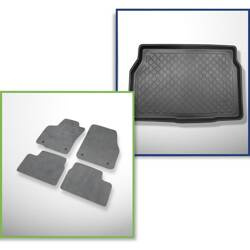 Set: velours automatten + kofferbakmatten voor Opel Astra H (2004-09.2009) 3 deuren, 5 deuren - Guardliner - geen extra voering in de bagageruimte; ook voor GTC