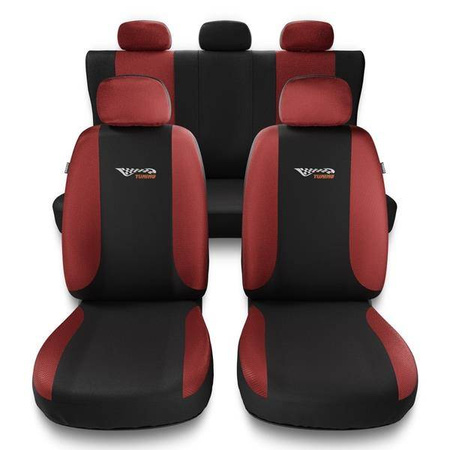 Universele autohoezen voor Seat Ibiza I, II, III, IV, V (1984-2019) - autostoelhoezen - autostoelbeschermer set - Auto-Dekor - Tuning - rood