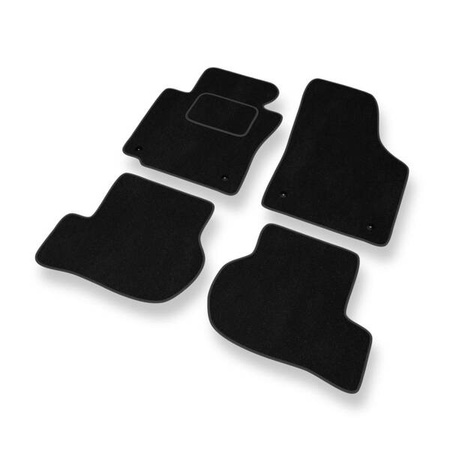 Velours automatten voor Seat Leon II (2005-2012) - vloermatten - mattenset - DGS Autodywan - zwart