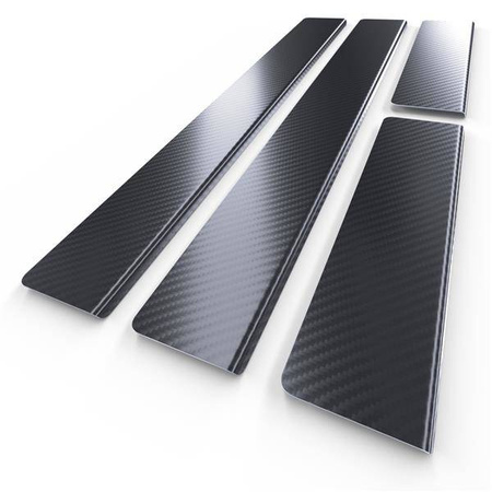 Stalen autodorpels voor Skoda Octavia II 1Z FL Stationwagen, Liftback (5 deuren) - (2008-2013) - Croni - Standaard - zwart (carbon folie)
