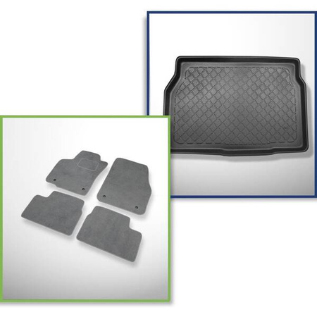 Set: velours automatten + kofferbakmatten voor Opel Astra H (2004-09.2009) 3 deuren, 5 deuren - Guardliner - geen extra voering in de bagageruimte; ook voor GTC