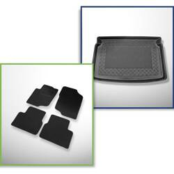Set: vilten automatten + kofferbakmatten voor Peugeot 207 (2006-2012) 3 deuren, 5 deuren - Standard