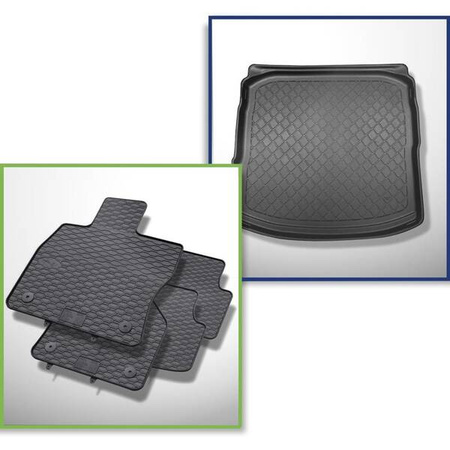 Set: rubberen automatten + koffeerbakmat voor Audi A3 8V Limousine (09.2013-03.2020) - Guardliner